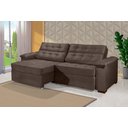 Ver imagem 1 de Sofá Retrátil e Reclinável 2,50m Estilo Estofados - Paris 2 Módulos com Velusoft D33 "marrom"