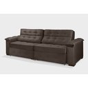 Ver imagem 3 de Sofá Retrátil e Reclinável 2,50m Estilo Estofados - Paris 2 Módulos com Velusoft D33 "marrom"