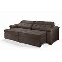 Ver imagem 2 de Sofá Retrátil e Reclinável 2,50m Estilo Estofados - Paris 2 Módulos com Velusoft D33 "marrom"