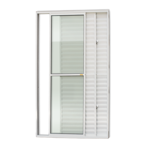 Porta Balcão Alumínio 3F.210 x 150 V.Liso Branco Brimak