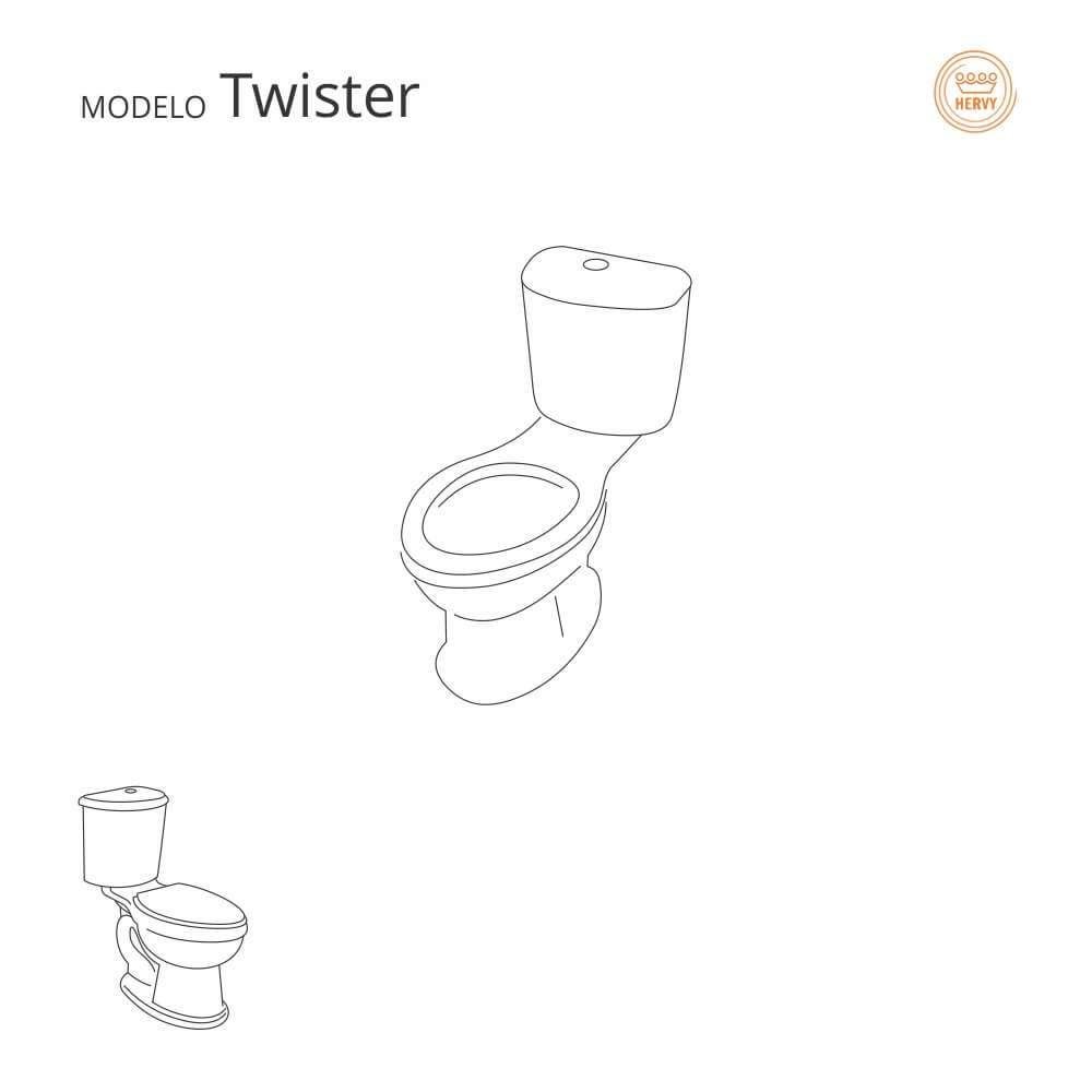 Assento Sanitario Poliester Twister Cinza Claro para Vaso Hervy - 3