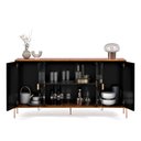 Ver imagem 5 de Aparador Buffet Sala Esmeralda 160cm com Portas de Vidro Rede Móveis