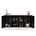 Ver imagem 5 de Aparador Buffet Sala Esmeralda 160cm com Portas de Vidro Rede Móveis