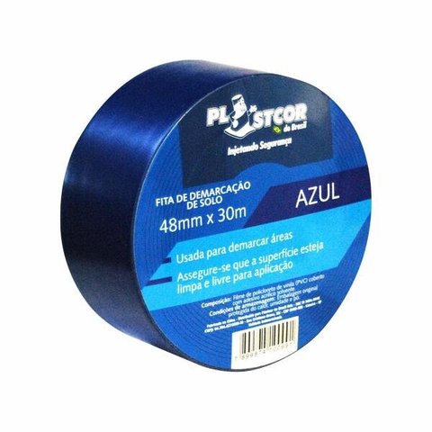Fita Adesiva para Demarcação de Solo 48mm x 30m Azul