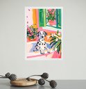 Ver imagem 2 de Quadro Decorativo Banheiro Dalmata Flores 33x24cm:moldura Preta