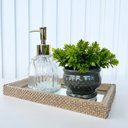 Ver imagem 2 de Decoração sala bandeja mdf + porta sabonete + vaso cachepô