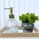 Ver imagem 3 de Decoração sala bandeja mdf + porta sabonete + vaso cachepô