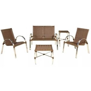 Jogo de 02 Cadeiras 01 Namoradeira 01 Mesa de Centro Garden 01 Mesa Lateral Mini Garden Trama Origin