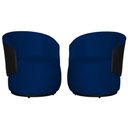 Ver imagem 2 de Kit 2 Poltronas Organica Beatriz Veludo Azul Marinho C/ Composê Corano Preto - Lm Decor