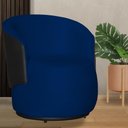 Ver imagem 3 de Kit 2 Poltronas Organica Beatriz Veludo Azul Marinho C/ Composê Corano Preto - Lm Decor
