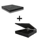 Ver imagem 1 de Cama Box Baú Queen 158 Tecido Sintético Preto com Colchão Espuma D20 - Tampo Preto Bello Box 12cm