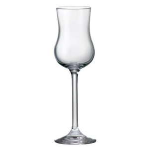 Jogo de 6 tacas para grappa Colibri em cristal ecologico 85ml A18,5cm transparente