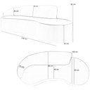 Ver imagem 4 de Sofá 3 Lugares Curvo Sala de Estar Living Firenze Direito D02 Bouclê Creme 230 cm B-54 - Lyam