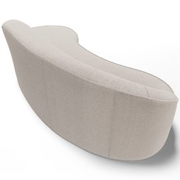 Sofá 3 Lugares Curvo Sala de Estar Living Firenze Direito D02 Bouclê Creme 230 cm B-54 - Lyam - 6