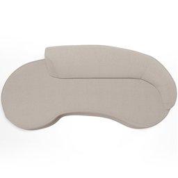 Sofá 3 Lugares Curvo Sala de Estar Living Firenze Direito D02 Bouclê Creme 230 cm B-54 - Lyam - 5