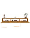 Ver imagem 3 de Rack Nicho Modulo Suspenso 3 Porta Tela Rattan Palina 217 cm Cor:Madeira
