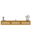Ver imagem 2 de Rack Nicho Modulo Suspenso 3 Porta Tela Rattan Palina 217 cm Cor:Madeira