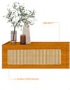 Ver imagem 4 de Rack Nicho Modulo Suspenso 3 Porta Tela Rattan Palina 217 cm Cor:Madeira
