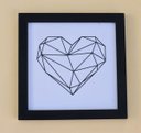 Ver imagem 1 de Quadro decorativo Heart Branco moldura preta 23 x 23