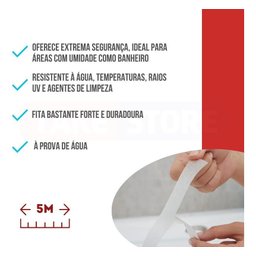 Fita Antiderrapante Tesa 5m - Banheiro Seguro - 2