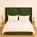 Ver imagem 1 de Cabeceira Cama Casal 156cm Estofada Linho ou Veludo Editável Cor:linho Moderno Verde
