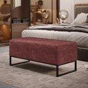 Ver imagem 3 de Kit 02 Puffs Decorativo Sala de Estar Cléo 90cm Base de Ferro Preto W01 Linho Bordô - Lyam Decor
