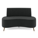 Ver imagem 2 de Sofá Living Decorativo 2 Lugares 1,35M Katara Cinza Escuro Veludo G33 - Gran Belo