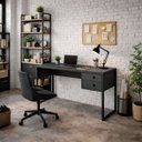 Ver imagem 1 de Escrivaninha Mesa Estudo Gaveta Industrial Escritório Ferro Quarto:grafite