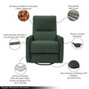 Ver imagem 3 de Poltrona do Papai Sala de Estar Reclinável Palace Usb e Usb-c Gira Balança Couro Verde G40 - Gran Be