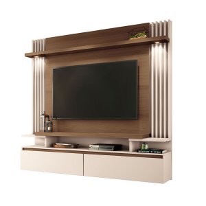 Home Painel Suspenso Vigo para Tv 55 Polegadas 181x168-castanho-off White-edecasamoveis