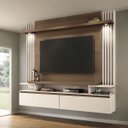 Ver imagem 3 de Home Painel Suspenso Vigo para Tv 55 Polegadas 181x168-castanho-off White-edecasamoveis
