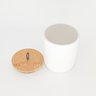 Potiche de Ceramica com Tampa de Bambu C/Pegador de Corda Lines Branco P - 3
