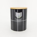 Ver imagem 1 de Potiche de Ceramica com Tampa de Bambu Turim Preto P