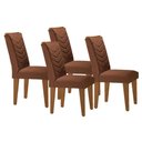 Ver imagem 1 de Kit 4 Cadeiras Sala Jantar Londrina 4 Un Capuccino/suede Marrom - Rufato