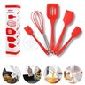 Kit 5 Utensílios de Silicone para Cozinha Conjunto Resistente a Altas Temperaturas (vermelho) - 1