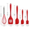 Kit 5 Utensílios de Silicone para Cozinha Conjunto Resistente a Altas Temperaturas (vermelho) - 5