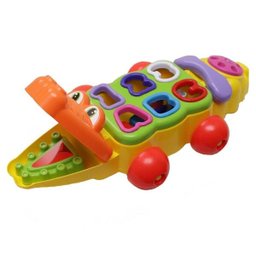 Brinquedo Jacaré Didático Tateti Calesita Ref.707 - Amarelo - 2