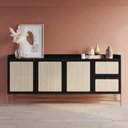 Ver imagem 2 de Aparador Buffet para Sala de Jantar 183cm Industrial Indy A03 Nero Dourado - Lyam Decor