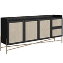 Ver imagem 1 de Aparador Buffet para Sala de Jantar 183cm Industrial Indy A03 Nero Dourado - Lyam Decor