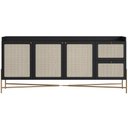 Ver imagem 3 de Aparador Buffet para Sala de Jantar 183cm Industrial Indy A03 Nero Dourado - Lyam Decor