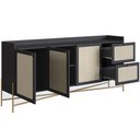 Ver imagem 6 de Aparador Buffet para Sala de Jantar 183cm Industrial Indy A03 Nero Dourado - Lyam Decor