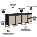 Ver imagem 4 de Aparador Buffet para Sala de Jantar 183cm Industrial Indy A03 Nero Dourado - Lyam Decor