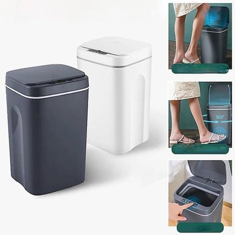 LIXEIRA 16 L DE LUXO AUTOMÁTICA DE SENSOR INTELIGENTE BRANCO