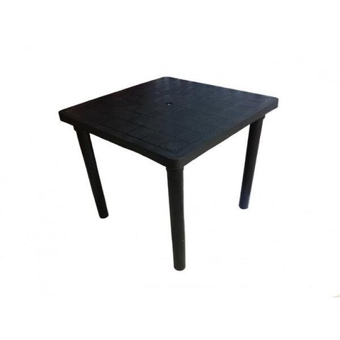 Kit 5 Mesa Plástica Quadrada Desmontável Preta 83cm Gibafer