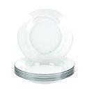 Ver imagem 5 de Kit Jogo Prato Fundo Transparente em Vidro 4 Peças 22,5cm