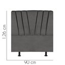 Ver imagem 2 de Cabeceira Estofada Bélgica 90cm Solteiro Para Cama Box Quarto Corino Cinza - Gat Magazine