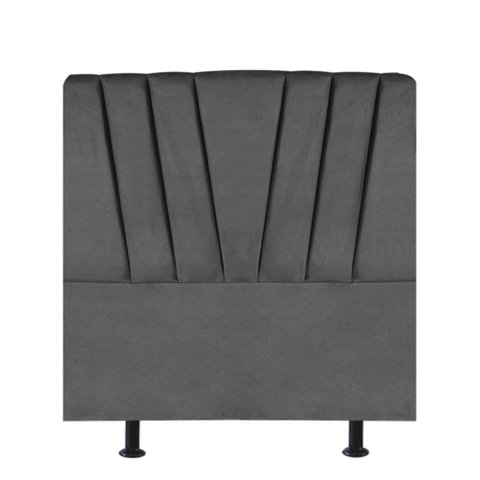 Cabeceira Estofada Bélgica 90cm Solteiro Para Cama Box Quarto Corino Cinza - Gat Magazine