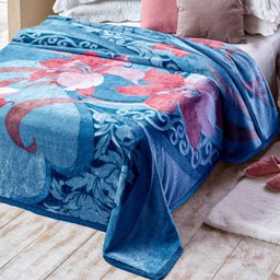 Cobertor Casal Antialérgico Raschel Jolitex 1,80x2,20m Danubio Azul - 1