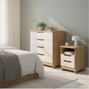 Ver imagem 1 de Conjunto Mesa de Cabeceira 45cm e Cômoda 4 Gavetas 90cm Barcelona Politorno Móveis