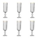 Ver imagem 1 de Jogo de 6 Taças para Champanhe em Cristal com Borda Dourada 160ml